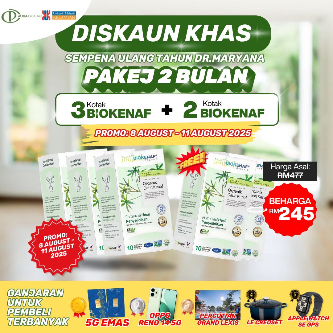 PAKEJ 2 BULAN (5 KOTAK BIOKENAF)